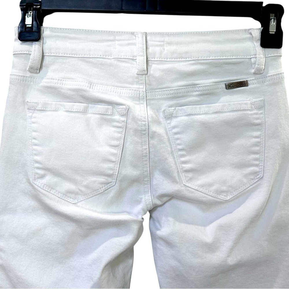 KanCan White Jeans Women’s Size 5/26 Mid Rise Skinny Zip Ankle Frayed Hem - Picture 3 of 12
